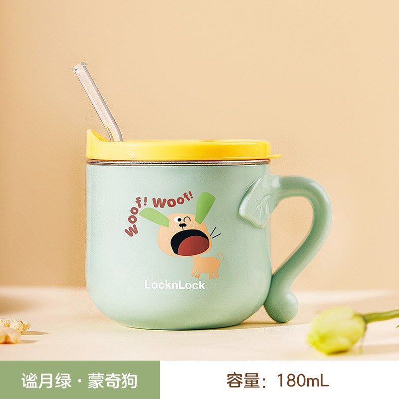 牛奶杯儿童刻度防摔不锈钢吸管杯喝奶的杯子带盖酸奶杯