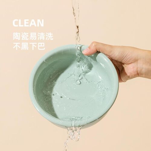 陶瓷狗碗加高碗架狗食盆金毛水碗大容量猫碗双碗护颈防打翻宠物碗