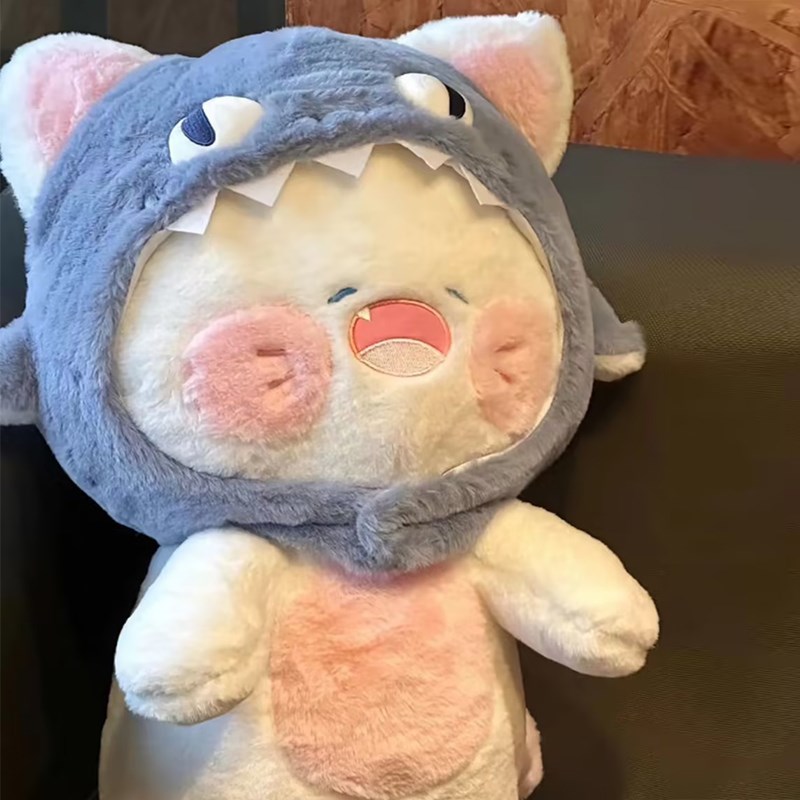 超软婴儿面料猫咪玩偶 可脱帽鲨猫公仔 羽绒棉X填充毛绒玩具