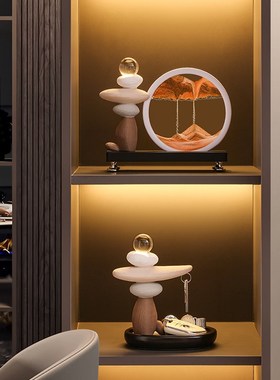 时来运转流沙画摆件办公室高级感沙漏客厅电视酒柜家居装饰品送礼