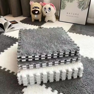 毛绒泡沫拼接地毯床边客厅地垫少女方块卧室房间垫子家用大面积毯