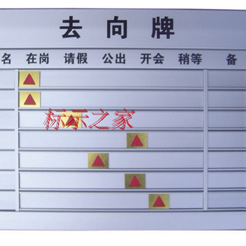 厂家定做公司人员去向牌 铝合金空白7个人流动指T示牌 可定做成品
