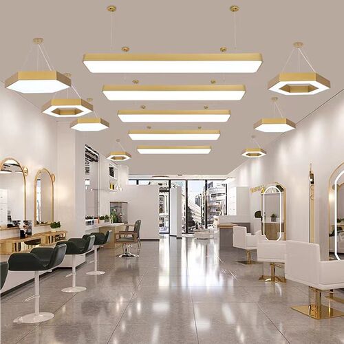超亮理发店吊灯金色长条灯具网z红无影灯发廊美甲店美发店专用灯