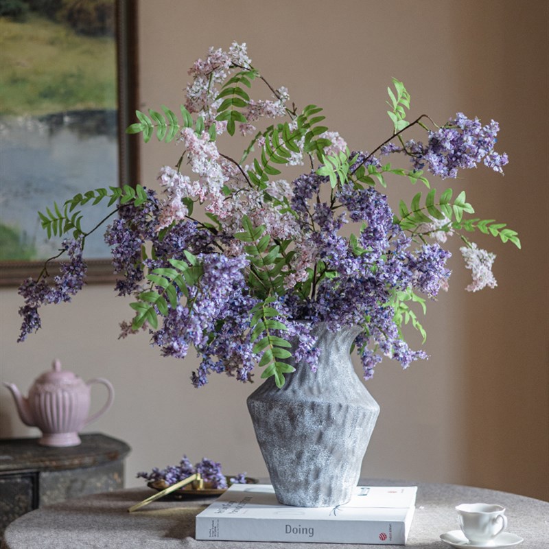 彷真花高级感逼真槐蕊花假花高档彷生花摆设客厅干花餐桌装饰摆件