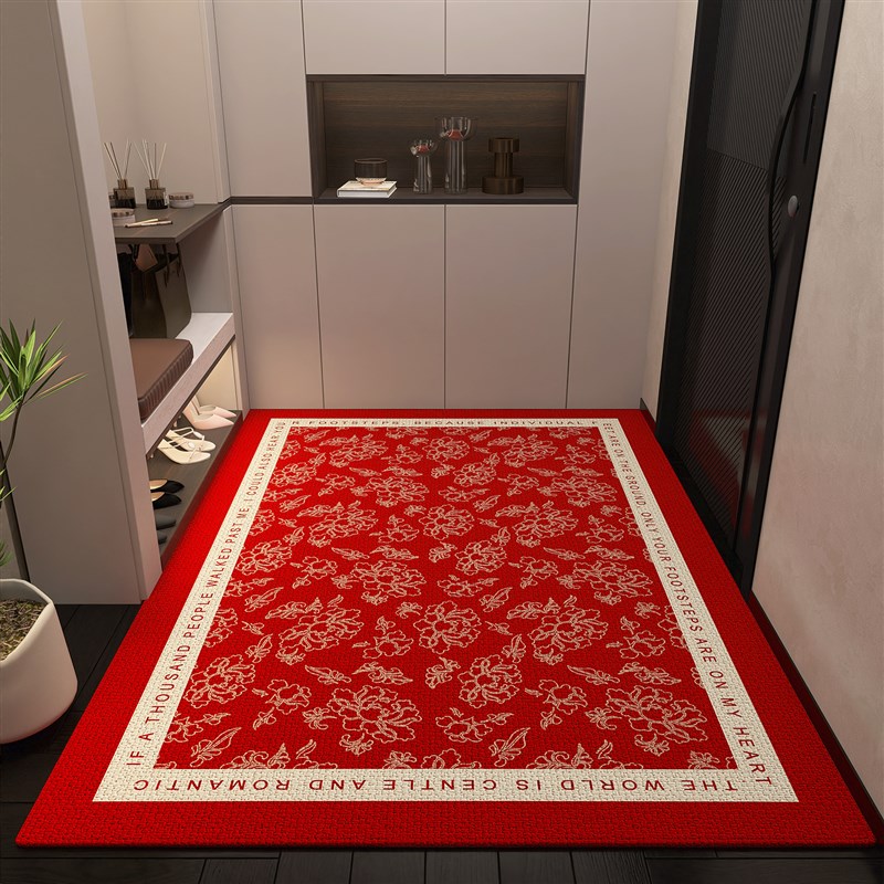 高级感红色进门地垫入户门垫2025新款玄关脚垫防滑家用大门口地毯