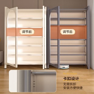 钢制阳台防尘置物收纳柜带门儿童衣柜家用卧室客厅多层落地储物柜