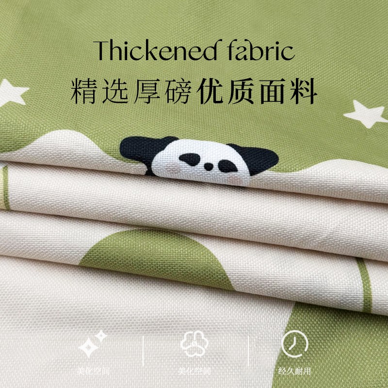 中式双面印花门帘厨房免打孔隔断帘2025新款厕所洗手间穿杆式挂帘