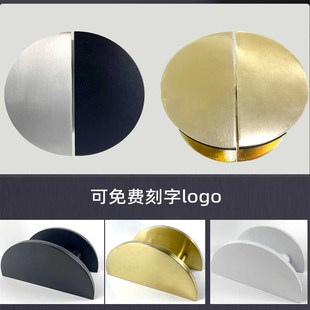 现代简约大门拉手半圆玻璃门把手定制logo拉丝光面包厢门木门拉手