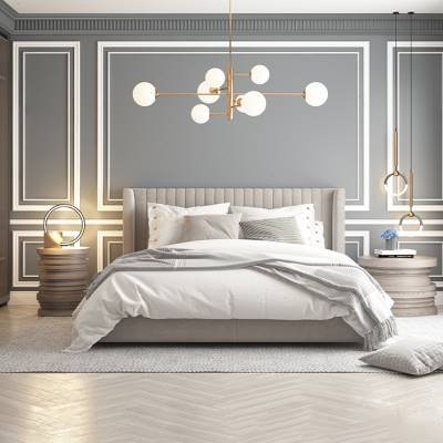 实木电视背景墙线条边框装饰条烤漆E白色木条定制客厅造型平板木