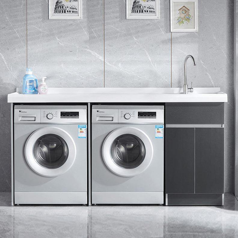 蜂窝铝双洗衣机柜烘干机洗衣柜阳台柜组合滚筒一体洗衣池定制台盆