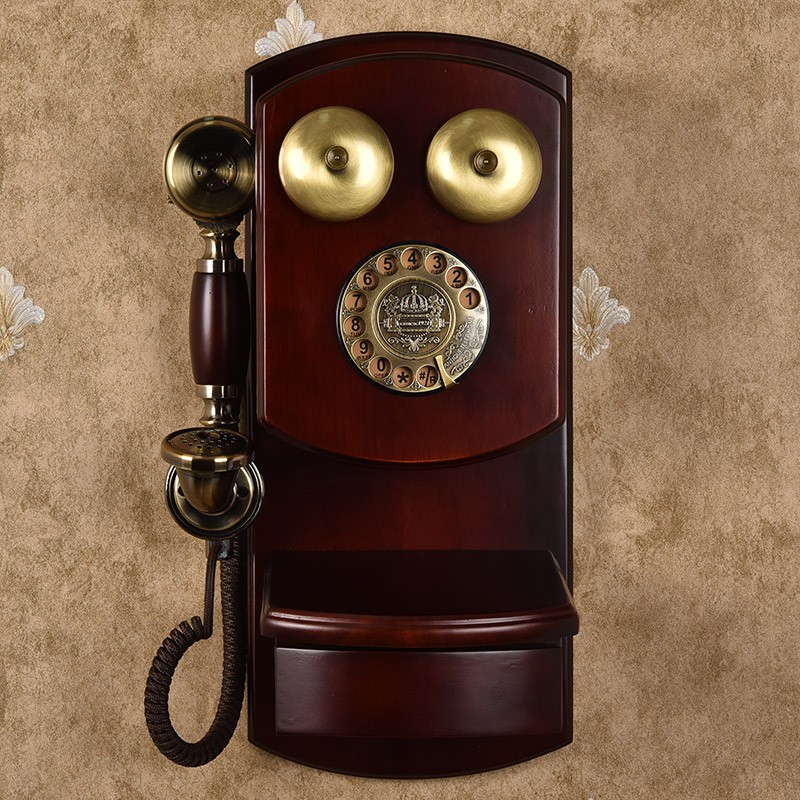 复古壁挂电话机挂壁式家用仿古电话挂墙欧式创意老式转盘无线插卡
