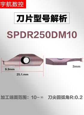 小径大切深端面切槽刀杆刀片KSPDR小内孔端面槽刀配SPDR200DM10