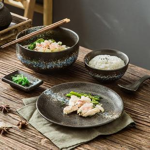 复古餐具家用一人食陶瓷碗具套装 日式 饭碗盘子高颜值个人专用瓷碗