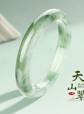 福安达天然天山翠手镯多翠飘花