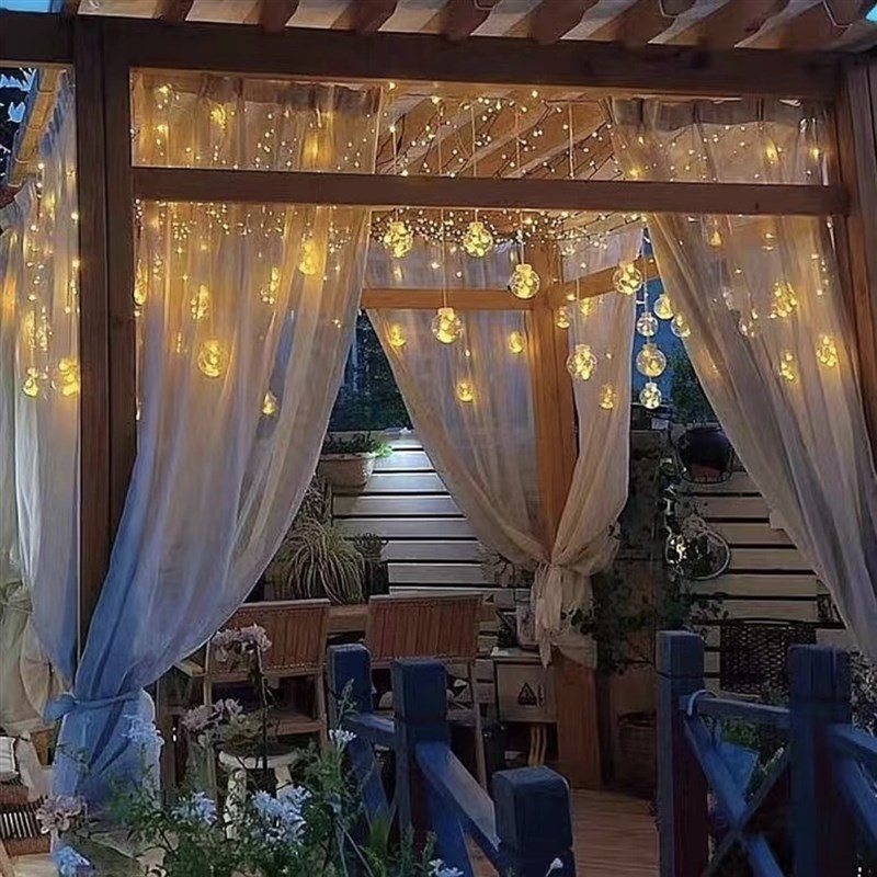 佳鲤推荐LED许愿球窗帘灯户外阳台庭院网红氛围灯露营灯串星星