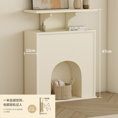 入户玄关柜进门摆件家用客厅隔间屏风正对门法式奶油风创意柜子