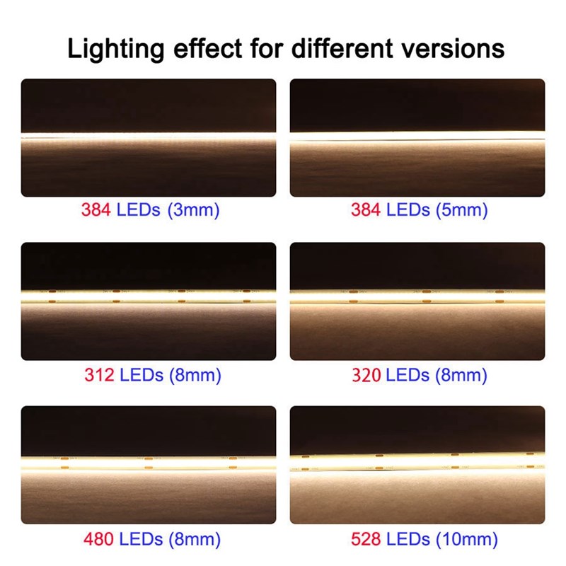 12v超亮COB灯带led灯条自粘24V低压3/5mm宽橱酒柜吊顶线条线形灯