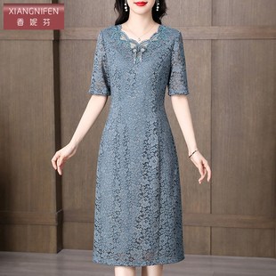 高端蕾丝气质高级感 2025新款 香妮芬中年妈妈年轻时尚 连衣裙女夏装