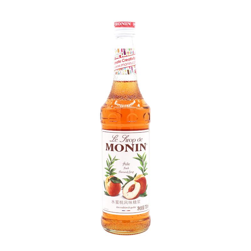 现货莫林MONIN水蜜桃风味糖浆玻璃瓶装700ml咖啡鸡尾酒果汁饮料
