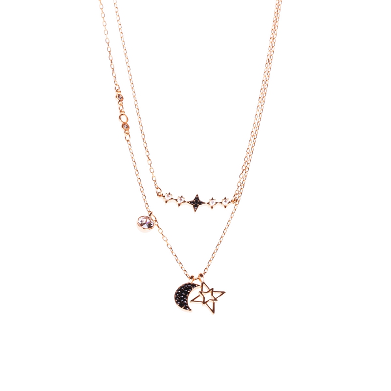 【官方正品】Swarovski/施华洛世奇星月二合一女锁骨项链链坠套装