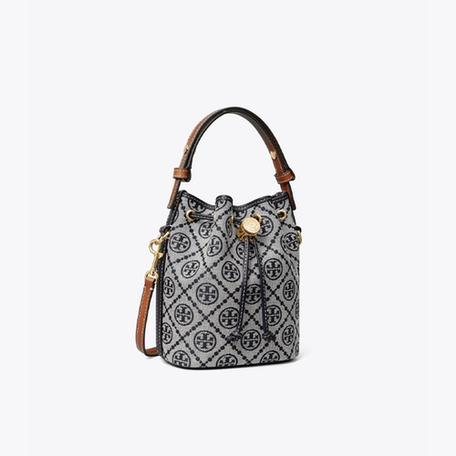 Tory Burch/汤丽柏琦T MONOGRAM 迷你单肩斜挎水桶包包女包手提包