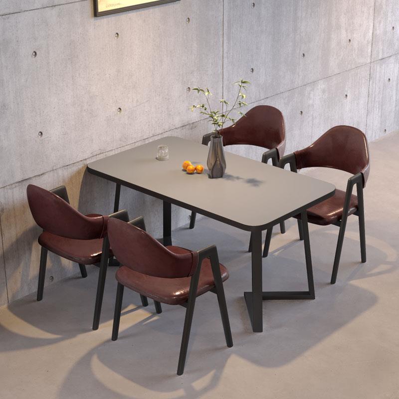 定制餐饮店商用桌椅小吃快餐奶茶店专用长方形桌子工厂食堂餐桌椅