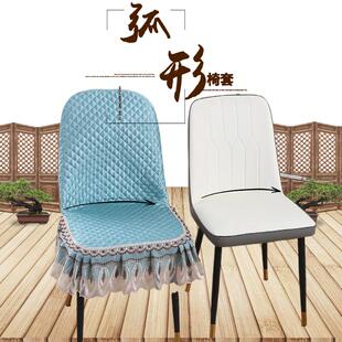 简约弹力全包家用弧形椅子套坐垫皮椅子套餐厅椅套罩屁垫坐垫 新款