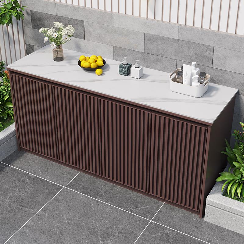 户外全铝合金收纳柜室外防水防晒庭院操作台多功能收纳杂物柜鞋柜