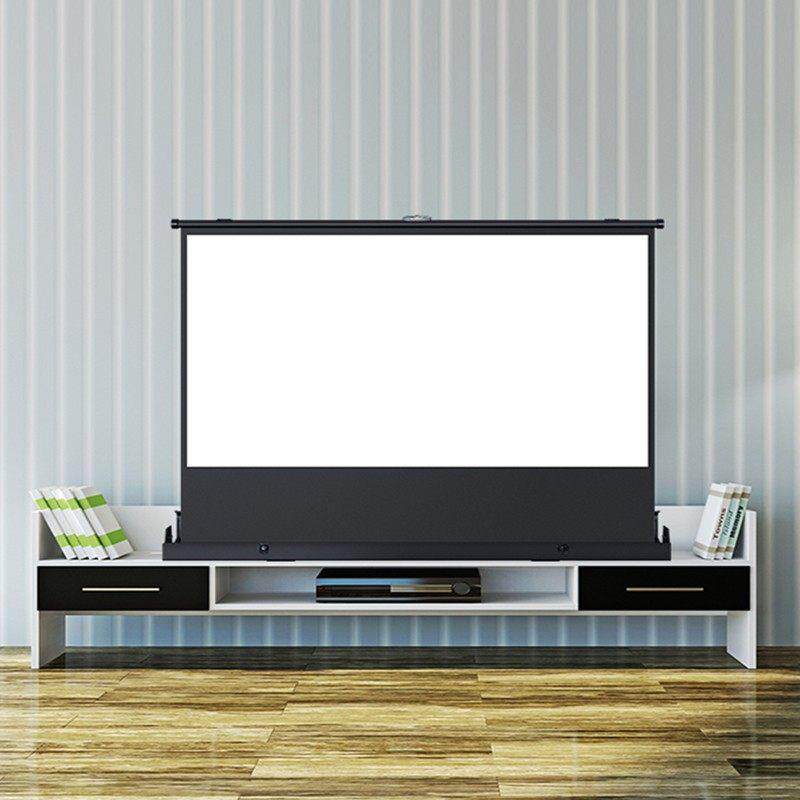 落地地拉幕布80/92/100/120寸支架幕布家用高清便捷激光4投影幕布