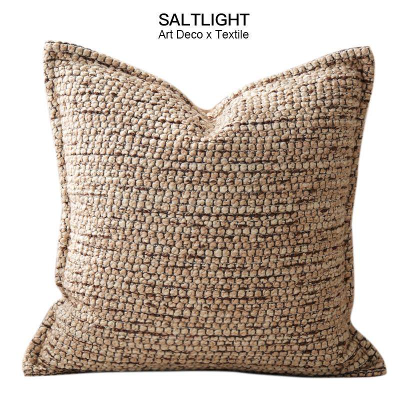 『素然生活』侘寂风咖色棉麻立体肌理沙发抱枕靠垫样板房方枕