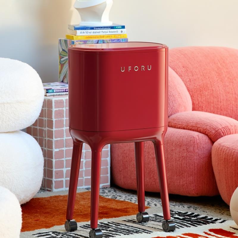 免弯腰高脚垃圾桶家用客厅加高卫生桶大容量高颜值厨房带轮垃圾篓