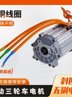 电动三轮车无刷永磁电机18齿斜四孔高速直流大功率60V72V3000W
