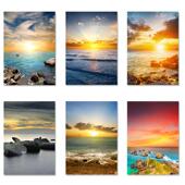 玄关装 饰画竖版 单幅日出风景现代简约无框画走廊过墙壁画饭厅挂画