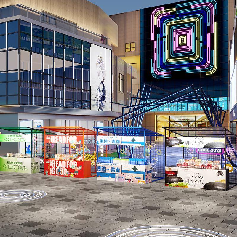 商场活动展会展位招商摊位创意夜市小吃街售卖亭可移动市集展示架