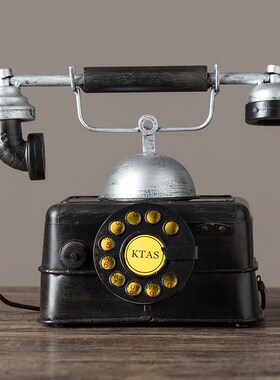 欧式复古老式电话机桌面摆件客厅酒柜办公室家居装饰品拍照小道具