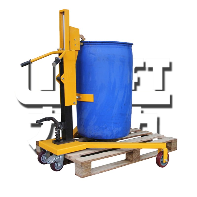 力克力油桶液压搬运堆高车装卸手推圆桶上磅称重上下木托铁塑通用