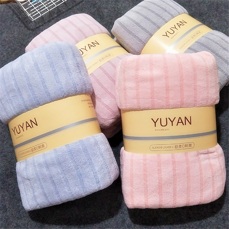 90*180cm柔软强吸水珊瑚绒加大加厚成人大浴巾美容毯单人床学生毯