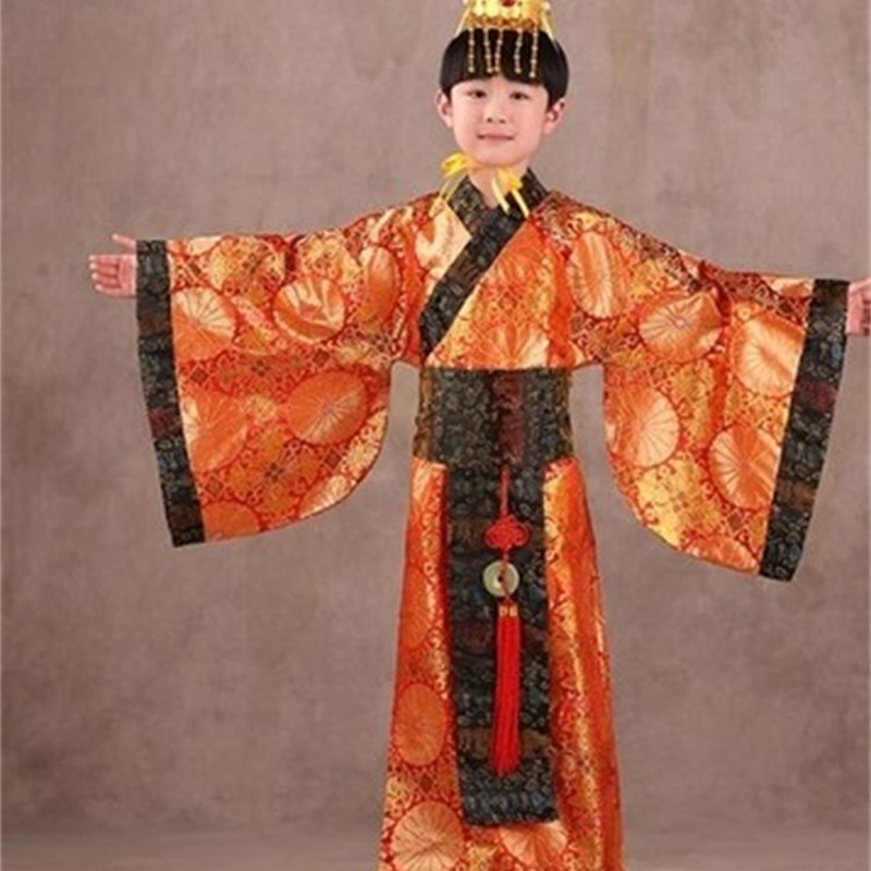 儿童古装男唐朝太子汉朝皇帝皇上表演服装龙袍汉服陛下大王演出服