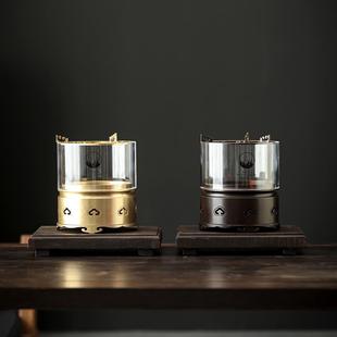 围炉煮茶炭炉侧把茶壶碳火炉功夫茶具家用 观火煮茶炉铜明火网红款