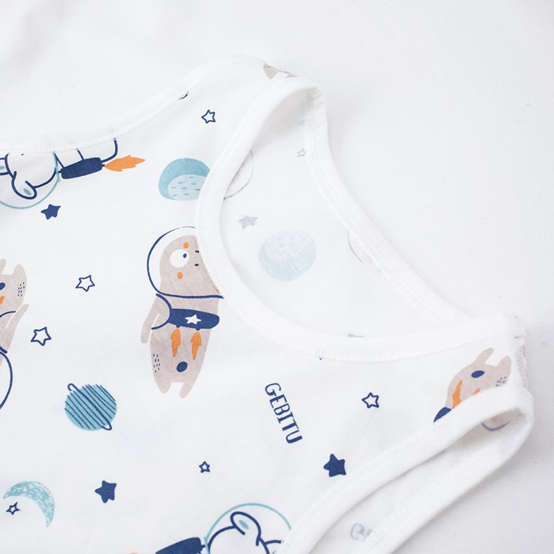 哥比兔男童女童夏季薄款背心吊带男女宝宝纯棉背心T恤无袖上装