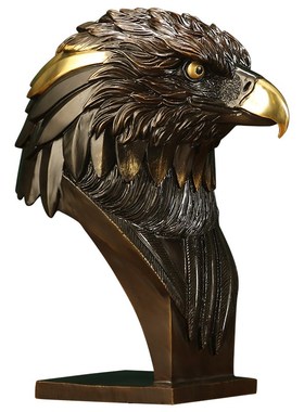 《精英》铜老鹰摆件 大展宏图装饰办公室桌面鹰头工艺品升迁礼物
