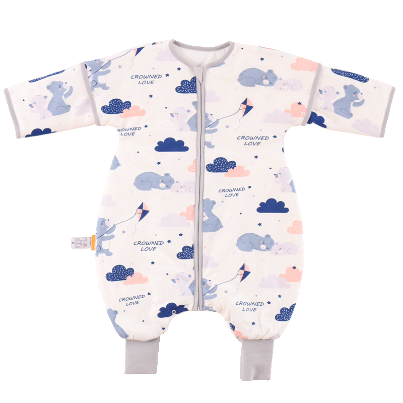 出口订单 春秋冬宝宝恒温睡袋 带袖分腿睡袋婴儿睡袋儿童四季通用