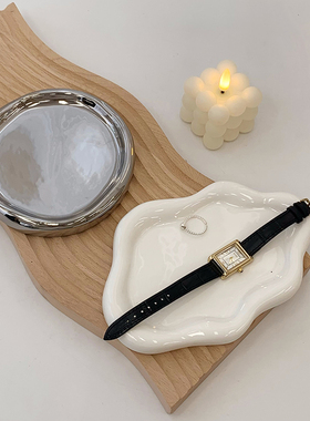 饰品首饰展示盘陶瓷盘摆件 云朵装饰香薰蜡烛托盘收纳盘 拍照道具