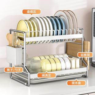 厨房置物架碗架沥水架碗柜置物架家用台面多功能碗碟架碗筷收纳架
