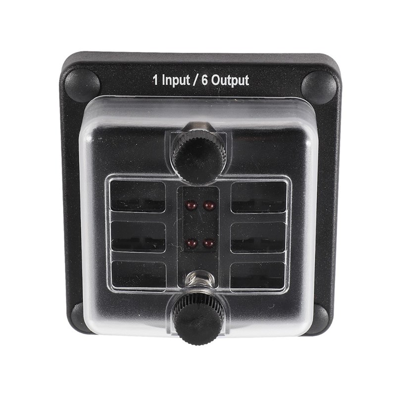 2021新款一进6出保险丝座带灯带橡胶垫加强防水 12-32V直流100A