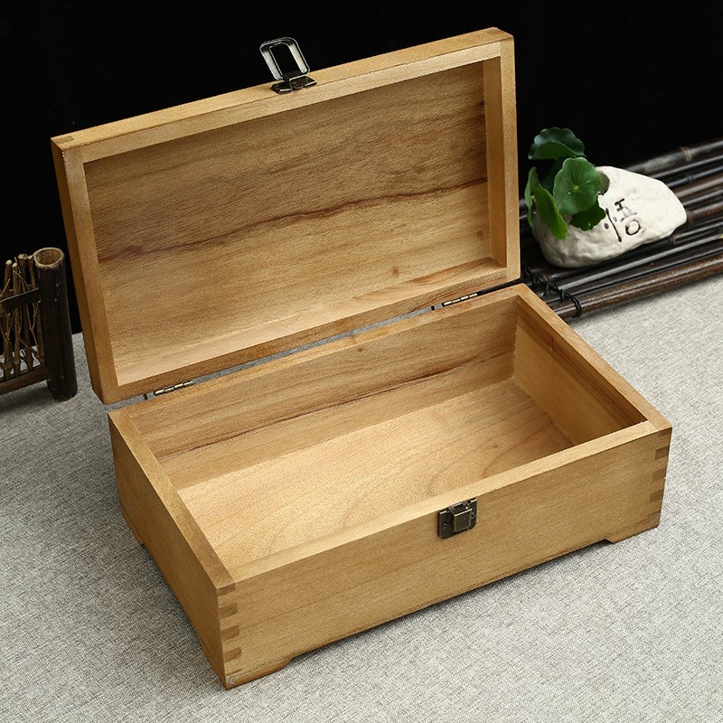 现货樟木盒桌面收纳包装盒长方形樟木储物盒香樟木收藏复古收纳盒