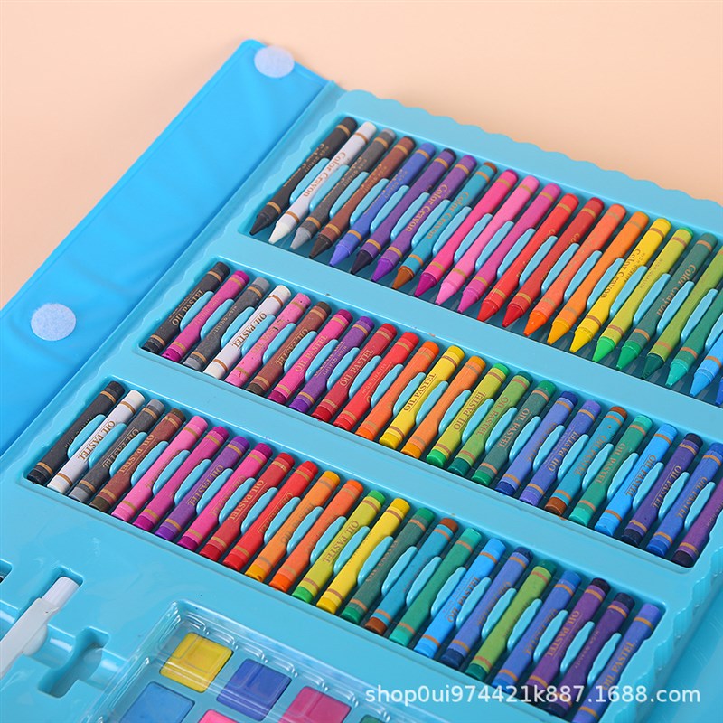 208件画笔蜡笔水彩笔绘画套装儿童小学生油画棒学习美术画画用品