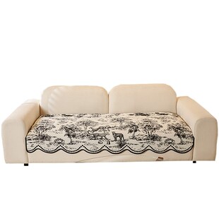 雪尼尔直排三人位沙发垫四季通用防滑坐垫不规则异形弧形沙发盖布