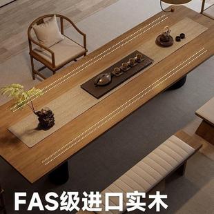 实木茶桌椅组合简约现代客厅家用原木大板茶台办公室功夫实木茶几