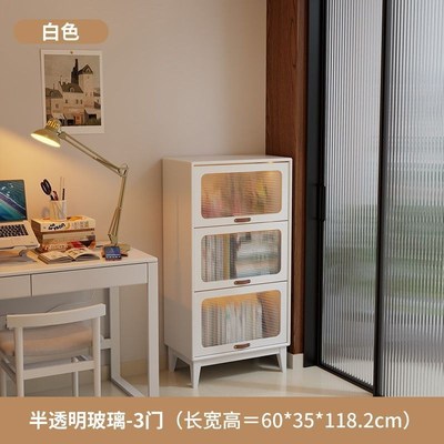 全实木书柜整墙储物柜带门组合家用客厅落地展示玻璃门书架防尘